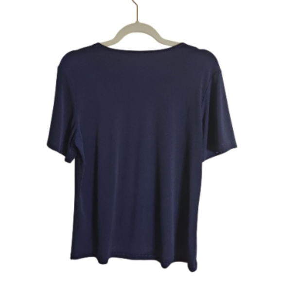 Susan Graver Essentials Butterknit Navy T Shirt Size M - Picture 3 of 6